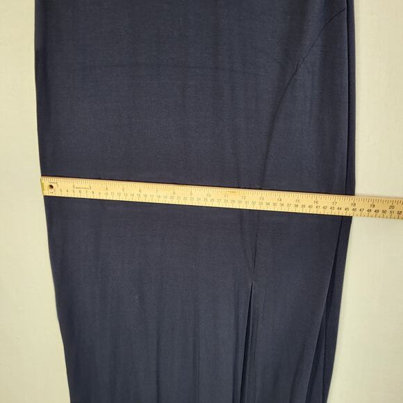 VTG Y2K Cache Beaded Halter Maxi Dress Navy Small Evening Prom Formal Gown READ - Picture 15 of 16